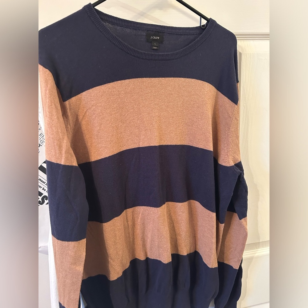 Men’s J crew navy stripe sweater